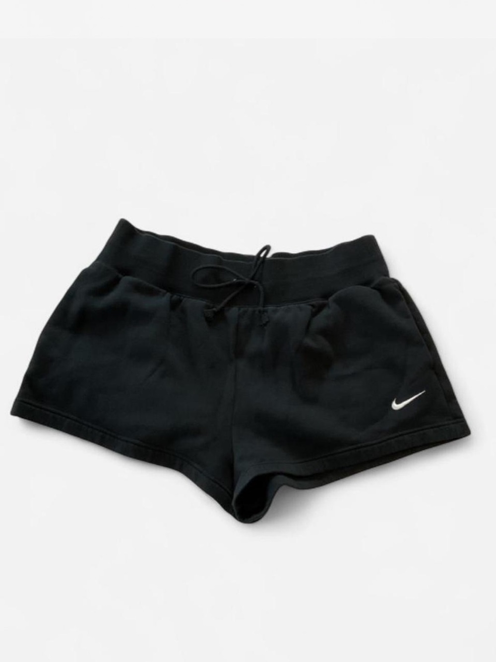 Nike Women’s High Waisted Sweat Shorts Black Cotton Drawstring